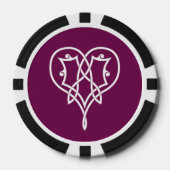 Celtic Weave Hearve in Wine Pokerchips (Vorderseite)