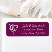 Celtic Weave Hearve in Wine Return Address Label (Insitu)