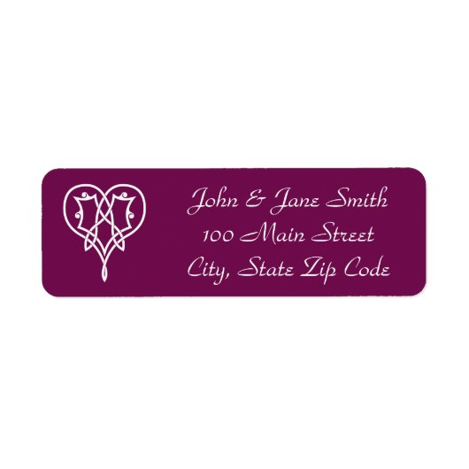 Celtic Weave Hearve in Wine Return Address Label (Vorne)