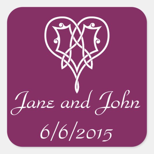 Celtic Weave Hearve in Wine Sticker (Vorderseite)