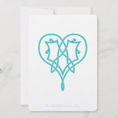 Celtic Weave Herz in Türkis Hochzeit Einladung (Rückseite)