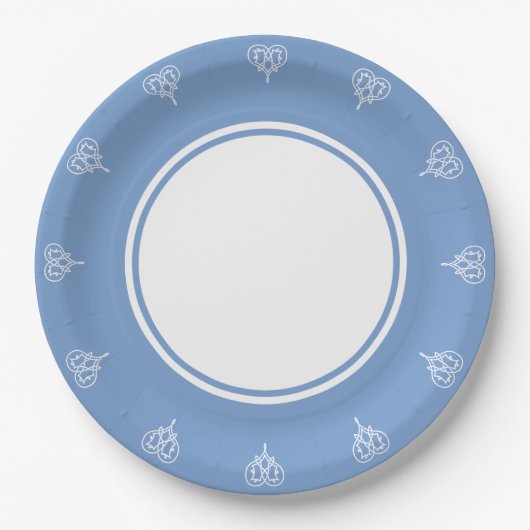 Celtic Weave Hörer in Periwinkle Paper Plate Pappteller (Vorderseite)