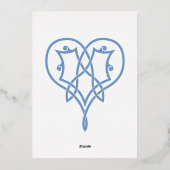 Celtic Weave Hörnchen in Periwinkle Foil Einladung (Rückseite)