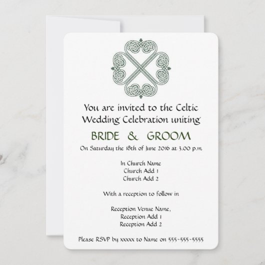 Celtic Wedding Celebration Einladung (Vorderseite)