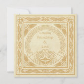 Celtic Wedding Einladung mit Claddagh. (Vorderseite)