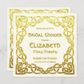 Celtic Wedding Imitate Gold Celtic Knot Brautparty Einladung (Vorne/Hinten)