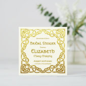 Celtic Wedding Imitate Gold Celtic Knot Brautparty Einladung (Stehend Vorderseite)