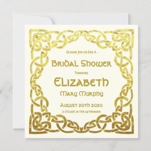 Celtic Wedding Imitate Gold Celtic Knot Brautparty Einladung