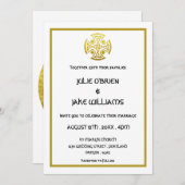 Celtic Wedding Imitate Gold Celtic Knot Cross Einladung (Vorne/Hinten)