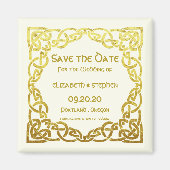 Celtic Wedding Imitats Gold Celtic Knot Save the D Magnet (Vorne)