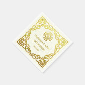 Celtic Wedding Ivory und Imitate Gold Personalize Serviette (Ecke)