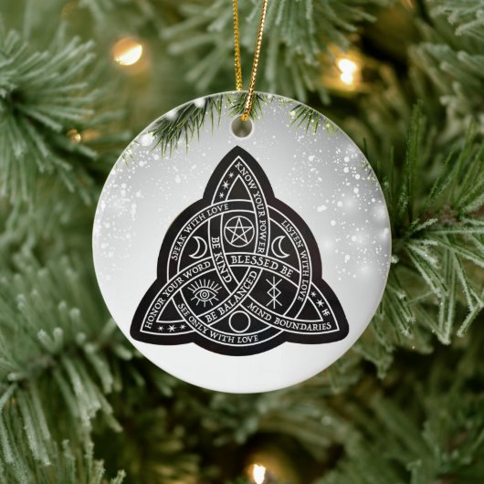 Celtic Wiccan Hexe Pagan Witchy Witchcraft Xmas Keramik Ornament (Baum)