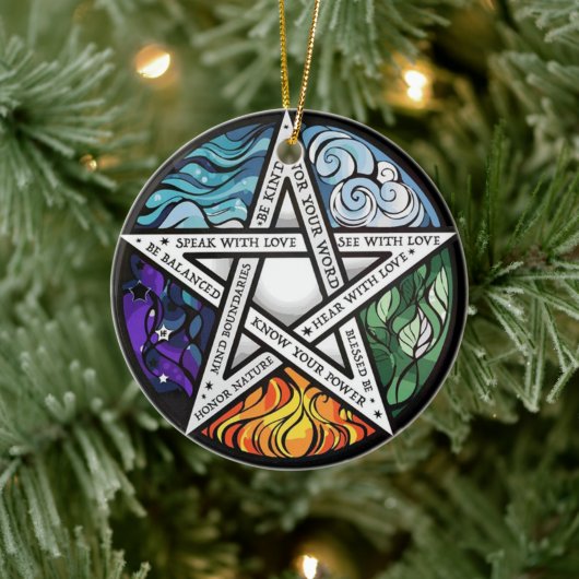 Celtic Wiccan Hexe Pagan Witchy Witchcraft Xmas Keramik Ornament (Baum)
