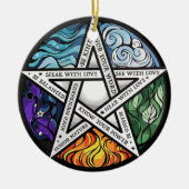 Celtic Wiccan Hexe Pagan Witchy Witchcraft Xmas Keramik Ornament (Vorne)