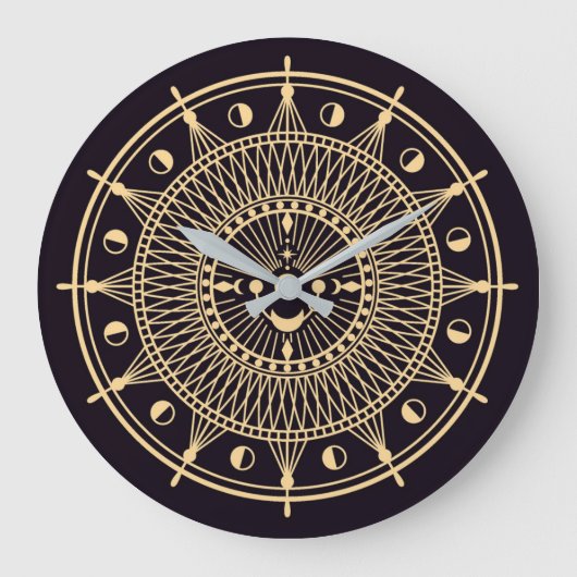 Celtic/Wiccan-Symbol Große Wanduhr (Vorderseite)