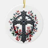 Celtic Winter Cross Christmas Ornament (Vorne)