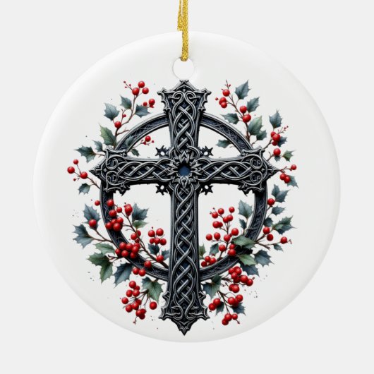 Celtic Winter Cross Christmas Ornament (Hinten)