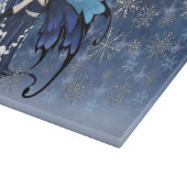 Celtic Winter Moon Fairy Blue Snowflakes Fantasy Schneidebrett (Ecke)
