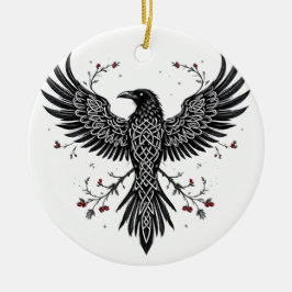Celtic Winter Raven Christmas Ornament