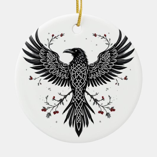 Celtic Winter Raven Christmas Ornament (Vorne)