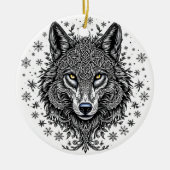 Celtic Winter Wolf Christmas Ornament (Vorne)