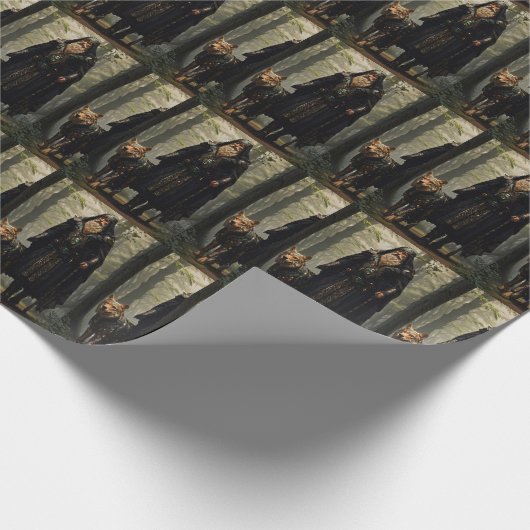 Celtic Wizard und Wolf Canvas Print Geschenkpapier (Ecke)