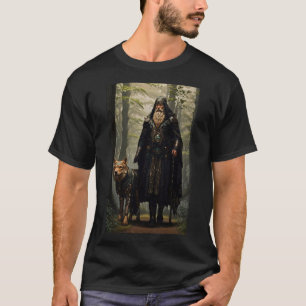 Celtic Wizard und Wolf Canvas Print T-Shirt
