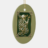 Celtic Wolf - Grüner Hintergrund Keramikornament (Rechts)