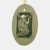 Celtic Wolf - Grüner Hintergrund Keramikornament (Links)