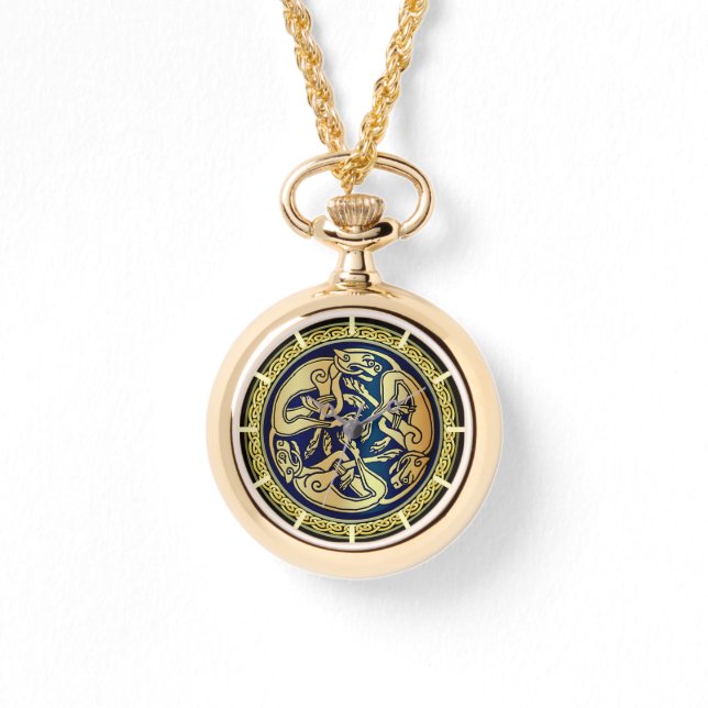 Celtic Wolf Knüpfarbeit Triad Armbanduhr (Vorderseite)