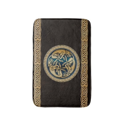 Celtic Wolf Knüpfarbeit Triad Badematte (Vorderseite Vertikal)