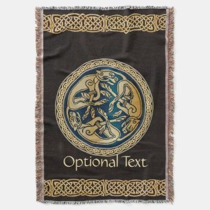 Celtic Wolf Knüpfarbeit Triad Decke