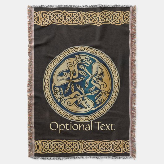 Celtic Wolf Knüpfarbeit Triad Decke (Vorderseite Vertikal)