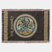 Celtic Wolf Knüpfarbeit Triad Decke (Vorderseite)