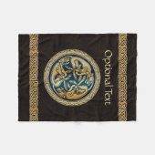 Celtic Wolf Knüpfarbeit Triad Fleecedecke (Vorderseite (Horizontal))