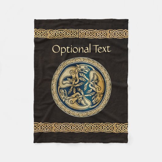 Celtic Wolf Knüpfarbeit Triad Fleecedecke (Vorderseite)