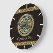 Celtic Wolf Knüpfarbeit Triad Große Wanduhr (Winkel)