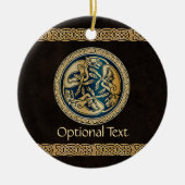 Celtic Wolf Knüpfarbeit Triad Keramik Ornament (Vorne)