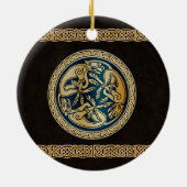 Celtic Wolf Knüpfarbeit Triad Keramik Ornament (Hinten)