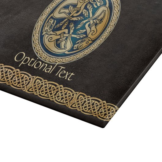 Celtic Wolf Knüpfarbeit Triad Schneidebrett (Ecke)