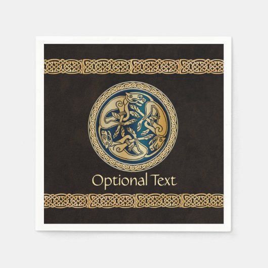 Celtic Wolf Knüpfarbeit Triad Serviette (Vorderseite)
