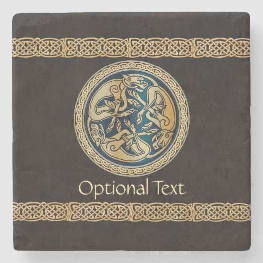 Celtic Wolf Knüpfarbeit Triad Steinuntersetzer (Vorderseite)