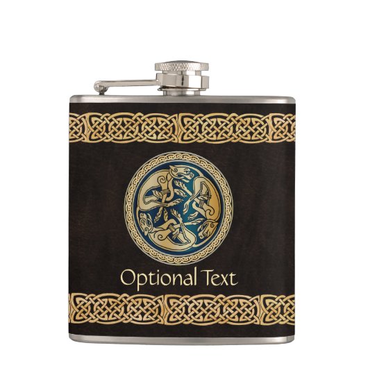 Celtic Wolf Knüpfarbeit Trial Flachmann (Vorderseite)