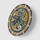 Celtic Wolf Knüpfarbeit Trial Runde Wanduhr (Winkel)