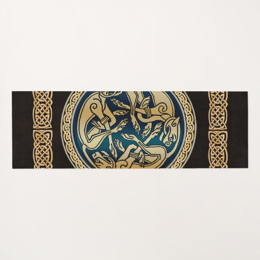 Celtic Wolf Knüpfarbeit Trial Yogamatte (Rückseite (Horizontal))