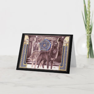Celtic Wolf Magic Greeting Card Karte