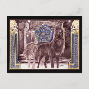 Celtic Wolf Magic Postcard Postkarte