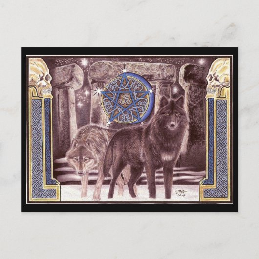 Celtic Wolf Magic Postcard Postkarte (Vorderseite)