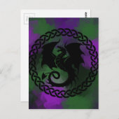 CelticCircleDragonPurpleGreen Postkarte (Vorne/Hinten)