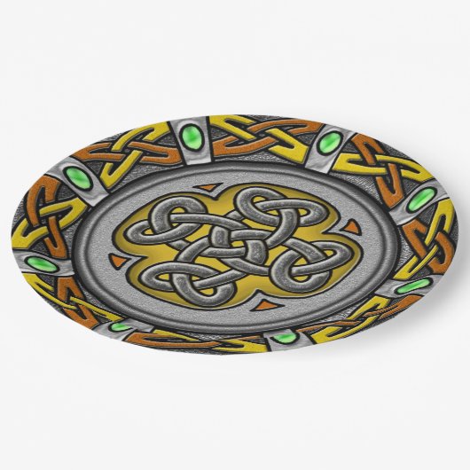 Celticknoten digitalisiertes Bild des Stahls, des Pappteller (Schrägansicht)
